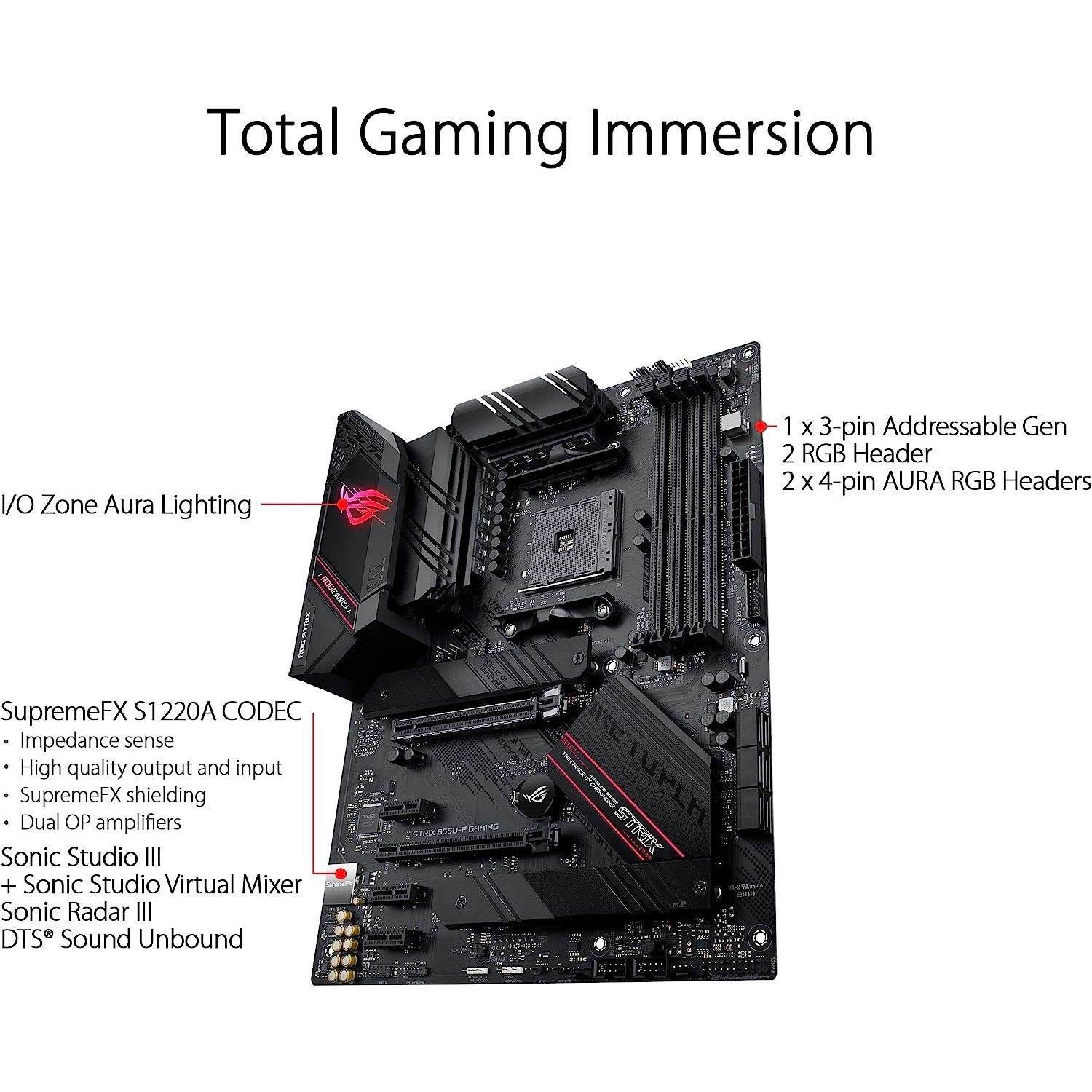 ASUS ROG STRIX B550-F Gaming AMD B550 AM5 DDR5 ATX Motherboard on